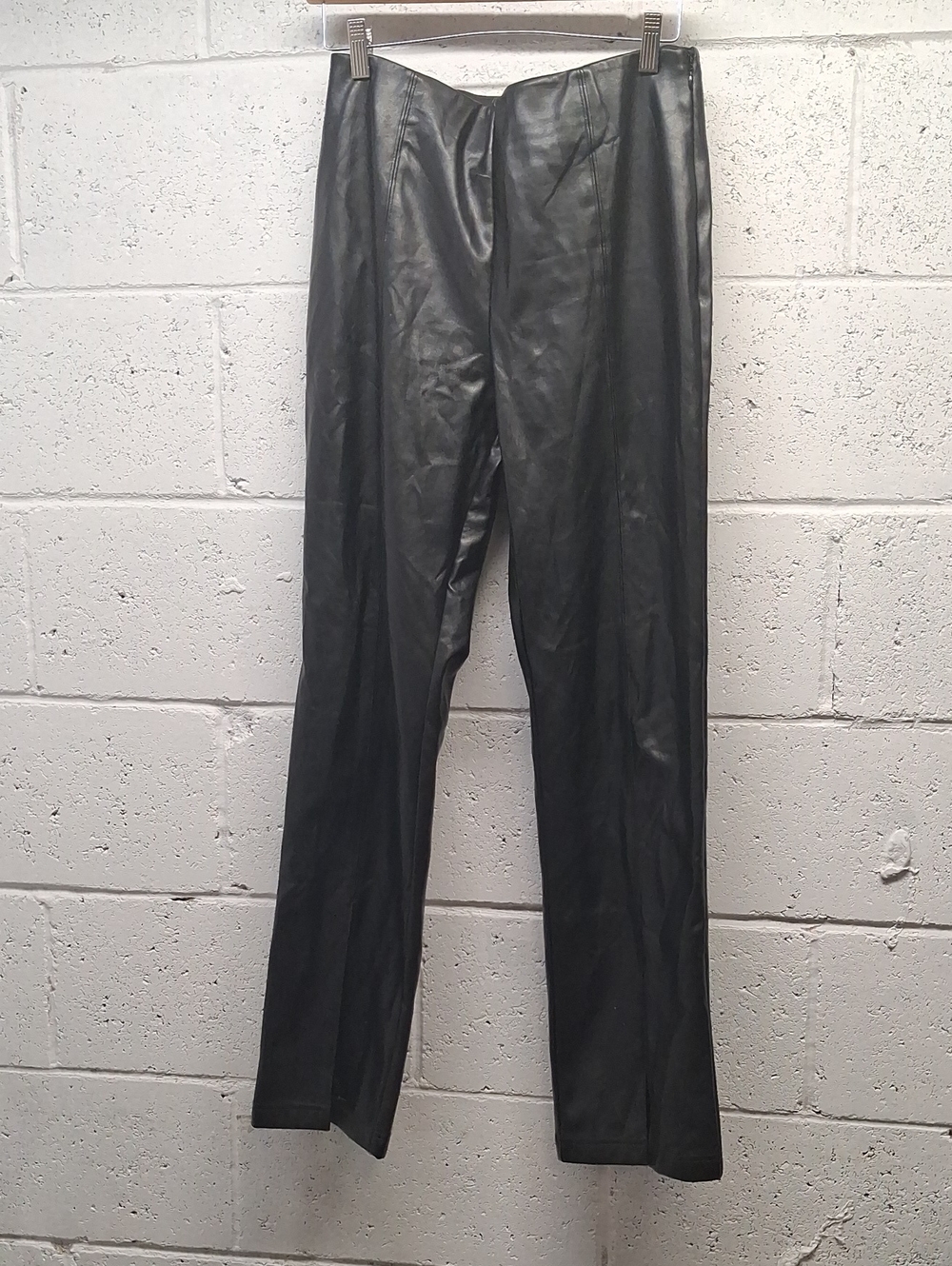 Womens Peter Som Collective Black Faux Leather Pants Size 4